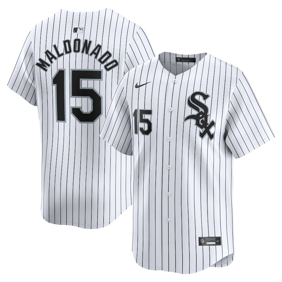 Men Chicago White Sox #15 Martin Maldonado Nike White Home Limited Player MLB Jersey->->
